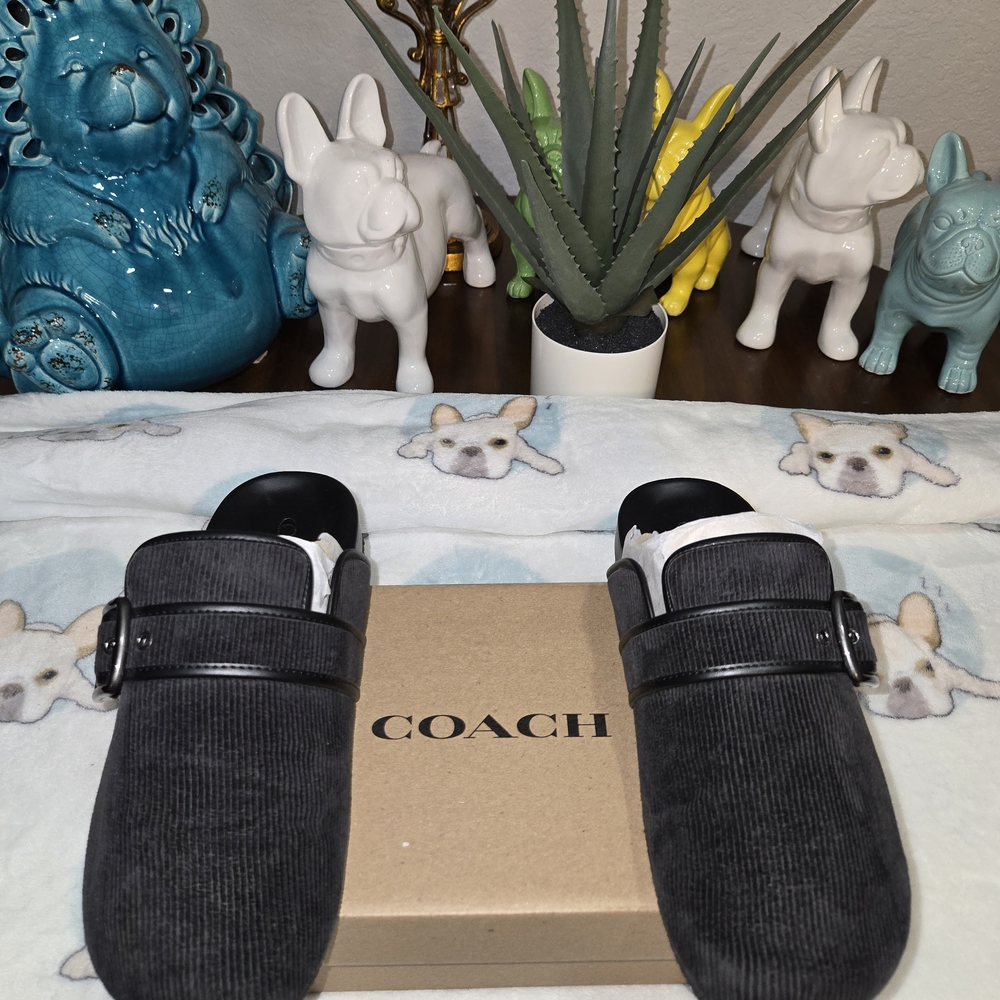 Coach Black Corduroy Slip-On Shoes, Size 9 In Men, Unisex, Only Worn Twice.